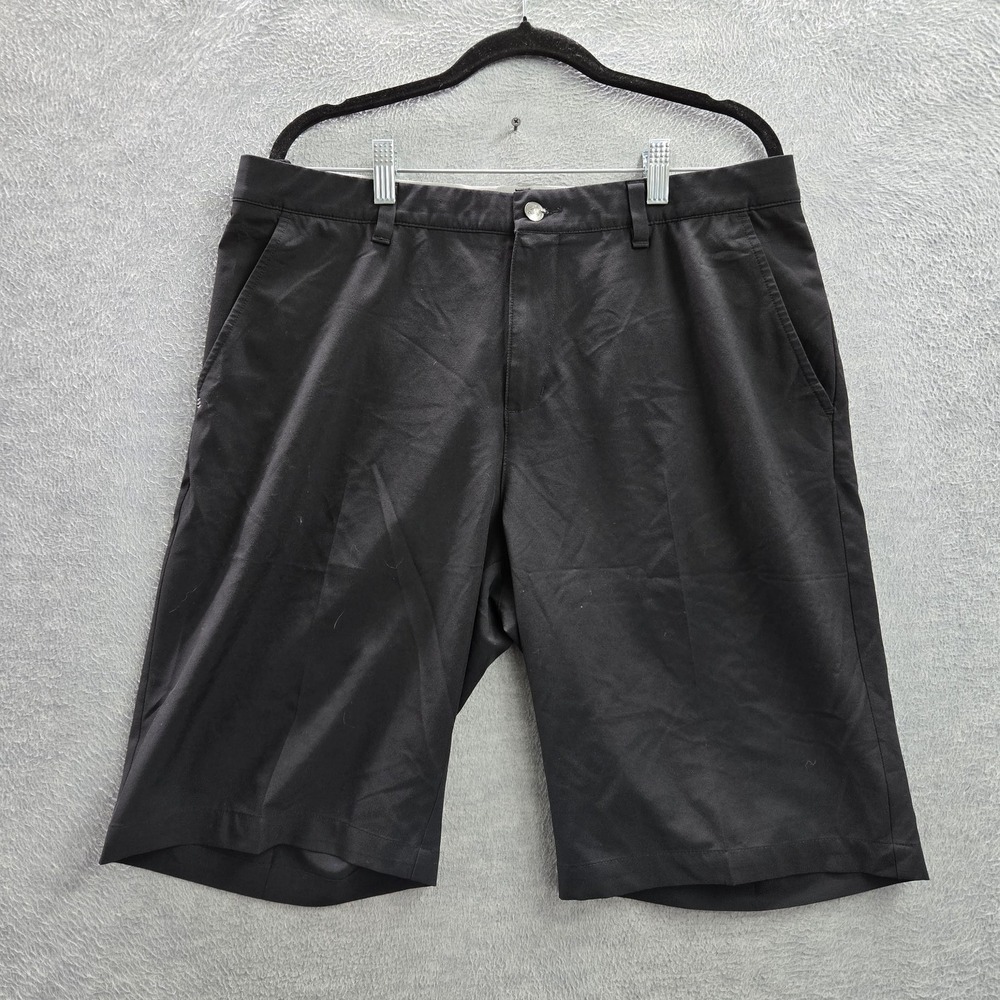 Adidas Men Shorts 34 Black Chino Logo 10" Inseam